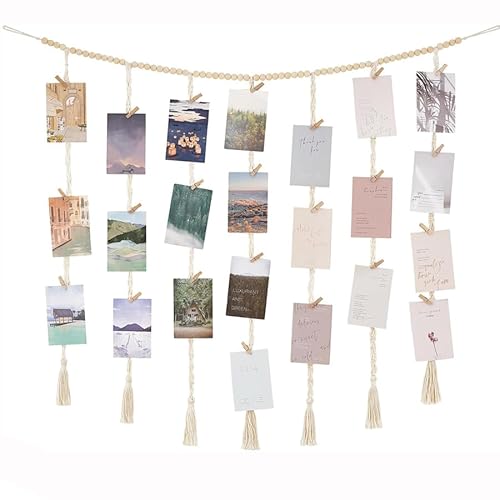Sipiris Fotogirlande,DIY Bilderrahmen Wanddekoration mit 45 Holzclips,Fotoseil mit Holzklammern,Wandbehang Fotowand Bilderrahmen Collage Fotovorhang,Foto Hängendes Makramee,Photo Hanging Wall Decorati Sipiris Fotogirlande,DIY Bilderrahmen Wanddekoration mit 45 Holzclips,Fotoseil mit Holzklammern,Wandbehang Fotowand Bilderrahmen Collage Fotovorhang,Foto Hängendes Makramee,Photo Hanging Wall Decorati von Sipiris