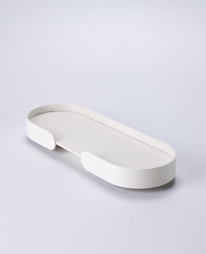 Siqual Design Kleines Metall Tablett – Stilvolles & vielseitiges Serviertablett für Küche, Bad & Wohnbereich, in Mehreren Varianten, Made in EU – Tablett Mortimer (Cremeweiß) von Siqual Design