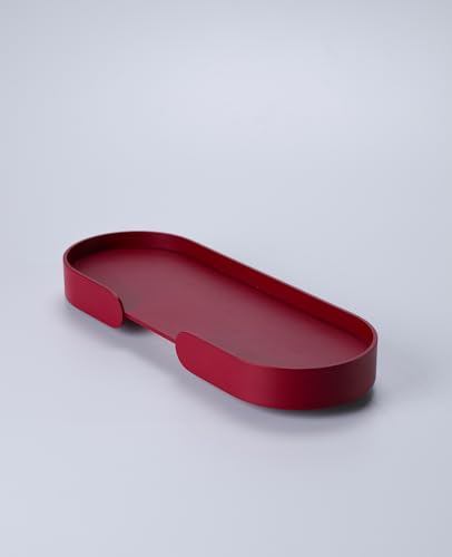 Siqual Design Kleines Metall Tablett – Stilvolles & vielseitiges Serviertablett für Küche, Bad & Wohnbereich, 3 Farben, Made in EU – Tablett Mortimer (Red) von Siqual Design