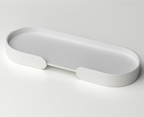 Siqual Design Kleines Metall Tablett – Stilvolles & vielseitiges Serviertablett für Küche, Bad & Wohnbereich, 4 Farben, Made in EU – Tablett Mortimer (Weiß) von Siqual Design