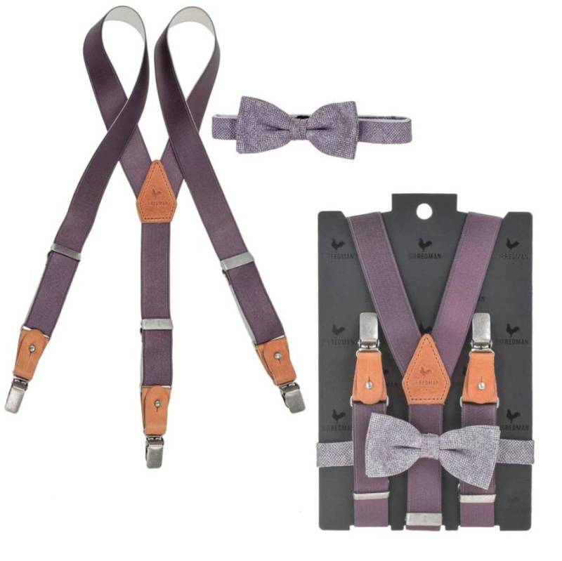 Hosenträger Kinder Set mit Fliege Jungen "KIDS" Lilac Mayson von Sir Redman