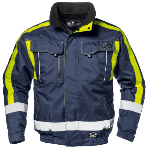 SIR SAFETY SYSTEM Jacke Contender MC4724QNXX - 4 in 1 Arbeitsjacke - Größe XXL - Wasserfest - Blau/Gelb - 100% Polyester von Sir Safety System