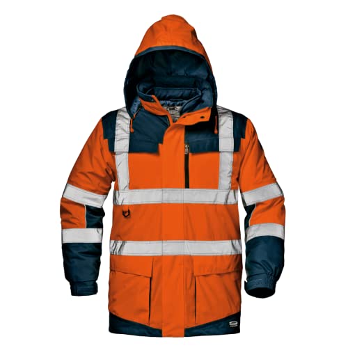 SIR SAFETY SYSTEM Jacke Regimental Split MC4116HCM - 4 in 1 Warnschutzjacke - Größe M - Orange/Blau - atmungsaktiv und wasserfest - 100% Polyester von Sir Safety System