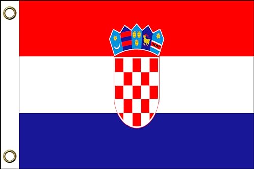 Kroatien Flagge Fahnen | 150 cm x 90 cm / 90 x 150 cm | Wetterfest & Langlebig | Polyester mit zwei Ösen Kroatien Flagge Fahnen | 150 cm x 90 cm / 90 x 150 cm | Wetterfest & Langlebig | Polyester mit zwei Ösen von Sir Schmeer