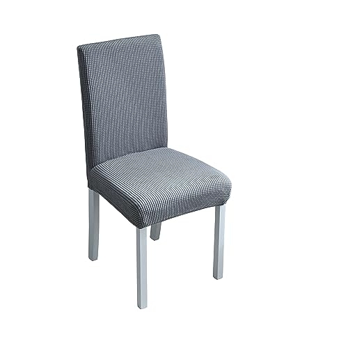 Sir Schmeer® Charmante Stuhlhussen mit kariertem Flanell-Muster für rustikale Eleganz, einfarbig (Hellgrau) von Sir Schmeer