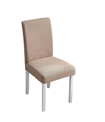 Sir Schmeer® Charmante Stuhlhussen mit kariertem Flanell-Muster für rustikale Eleganz, einfarbig (Khaki) von Sir Schmeer