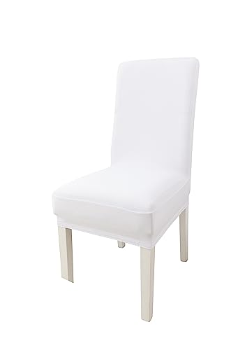 Sir Schmeer® Stylische Stuhlhussen aus Stretch-Stoff für perfekten Schutz und eleganten Look, einfarbig (Weiß) von Sir Schmeer