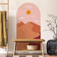 Großer Rosa Boho Bogen Wand Aufkleber, Landschaft Kunst Haus Innendekor von SirFaceGraphics