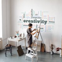 Kreative Wandtattoo, Büro Wandkunst, Kreative Bürodeko, Studio Deko, Wortwolke, Inspirierender Spruch von SirFaceGraphics