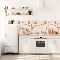 Küchen- Und Badezimmer Spritzschutzplatte - Abnehmbare Vinyl Tapete Boho Lachs Peel & Stick Backsplash Sticker von SirFaceGraphics