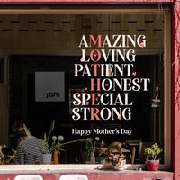 Amazing Mother - Muttertagsladen Fensterdekoration Abnehmbares Handelsschild Selbstklebend Abnehmbarer Vinyl Sticker Happy Es Day von SirFaceWindows