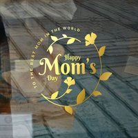 Happy Mom Es Day Fensteraufkleber - Muttertagsdeko Abnehmbares Vinyl Fensterschild Shop Front Sticker von SirFaceWindows