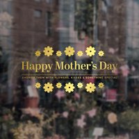 Happy Mother Es Day Floraler Fensteraufkleber - Abnehmbares Display Vinyl Muttertagsschild Shop Front Sticker Fenster von SirFaceWindows