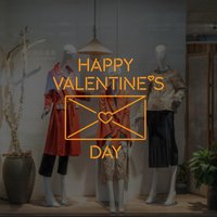 Happy Valentine's Day Fenster Aufkleber Vinyl - Schaufenster Ankündigung Valentinstag Sticker Fensterdeko Herz von SirFaceWindows