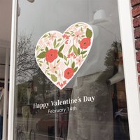 Valentinstag Blume Herz - Schaufenster Aufkleber Fenster Aufsteller Blumenherz von SirFaceWindows