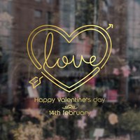 Valentinstag Herz Neon Vinyl Aufkleber - Schaufenster Display, Happy Valentine's Day, Dekoration, Abnehmbare Fenster von SirFaceWindows