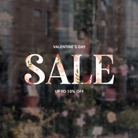 Valentinstag Sale - Happy Valentine Schaufenster Dekoration Abnehmbares Einzelhandelsschild Selbstklebend Abnehmbare Vinyl-Aufkleber 14. Februar von SirFaceWindows