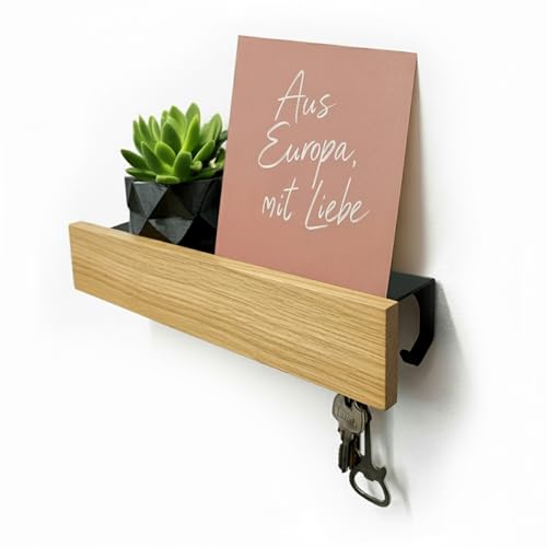 SirHolder Schlüsselbrett Eiche Massivholz mit Ablage - Schlüsselhalter für die Wand mit 8 Haken - Moderne Schlüsselleiste als Wandorganizer für Flur & Eingangsbereich SirHolder Schlüsselbrett Eiche Massivholz mit Ablage - Schlüsselhalter für die Wand mit 8 Haken - Moderne Schlüsselleiste als Wandorganizer für Flur & Eingangsbereich von SirHoldeer