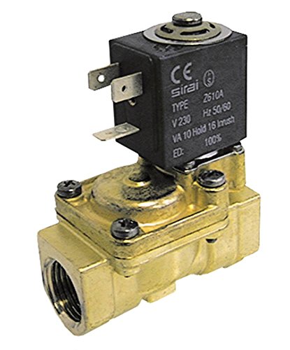 SIRAI Magnetventil Messing 0,35bar -10 bis +90°C Steckbuchse kompakt Spulentyp Z610A Serie L180-B NBR (Wasser) Länge 60mm 12bar von Sirai