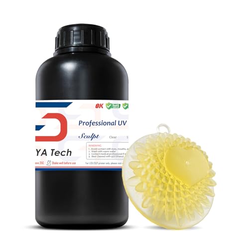 Siraya Tech Sculpt Hochtemperaturbeständiges 3D Druckerharz - Bis zu 180°C, Hohe Präzision, Kompatibel mit 8K DLP/LCD Druckern für Ingenieurwesen, Schmuck- und Industrieanwendungen (Klar, 1kg) von Siraya Tech