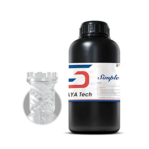 Siraya Tech Simple Mit Wasser Abwaschbares 3D Harz Superleicht zu Reinigen und zu Bedrucken UV-Härtendes Benötigt Weniger Alkohol für LCD/DLP-3D-Drucker 8K Fähig (Klar, 1kg) von Siraya Tech