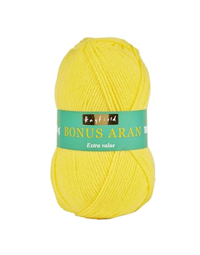 Hayfield Bonus Aran Garn, Bright Lemon (819), 100 g von Sirdar