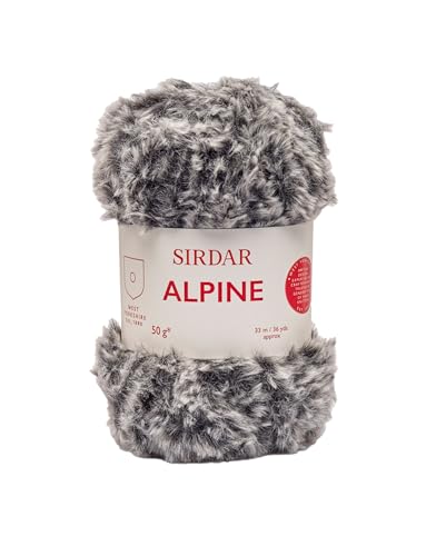 Sirdar Alpine Luxe Kunstfellgarn, 50 g, Seal 402 (Grau meliert) von Sirdar