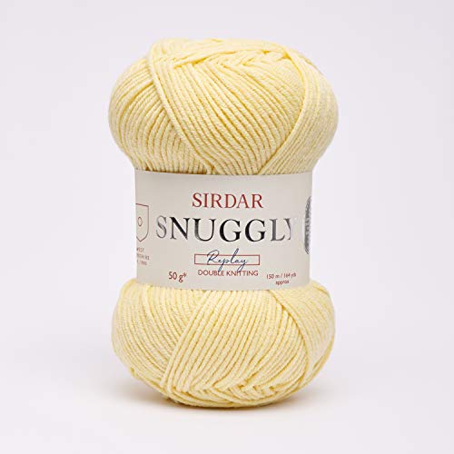 Sirdar F029-0110 Snuggly Replay DK Double Knitting, Yellow (110), 50 g, Acryl-Mischung, Banana Split Gelb, 150 meter von Sirdar