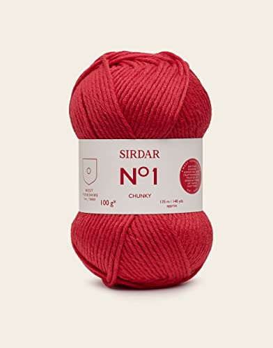 Sirdar F036-0214 No1 Chunky, Pure Scarlet (214), 100g, Nylon, 50% Acryl, 100 g von Sirdar