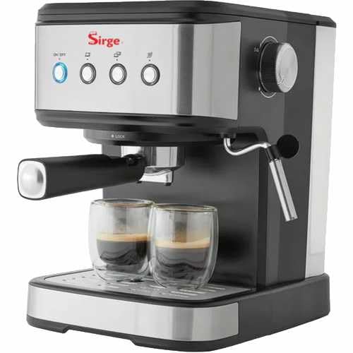 Sirge LUSSY Maschine für Espresso und Cappuccino • Espressomaschine • Espresso • Cappuccino • 850 W Stromverbrauch • 15 Bar Druck [Made IN Italy] • 1,5 L Wassertank von Sirge
