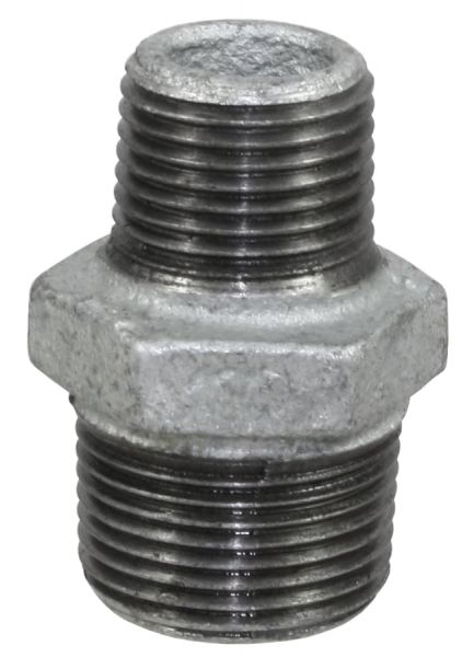 Temperguss Reduziernippel 1/1 x 1/2 Zoll, AG-AG, beidseitig mit Auß... von Sirocco