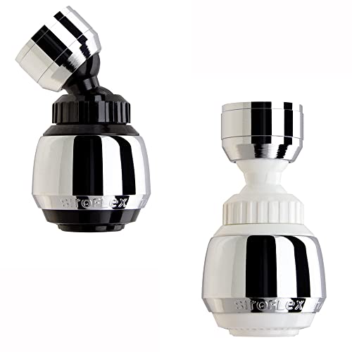 Siroflex 2505/5 W “Duplex” 2 Strahlregler Luftsprudler-Brause mit doppeltem Kugelgelenk Made in Italy | 2 Wasserhahn-Strahlregler | Wasserhahn-Luftsprudler für hohe Funktionalität von Siroflex