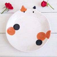 Calico Cat Teller 16, 5 cm Keramik Mike Neko Japan Handgemachtes Geschenk Für Katzenliebhaber von Sirosfunnyanimals