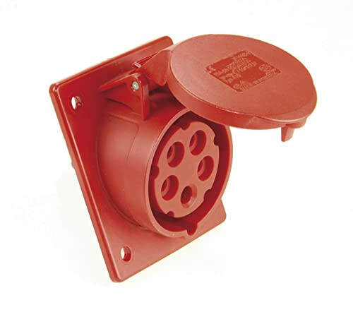 SIROX® CEE-Anbaudose IP 44, 5-polig, 400 V, 6 h, schräg Stromstärke 32 A, Anschlusstechnik Steckklemme, Flanschmaß 92 x 100 mm, Rot von Sirox