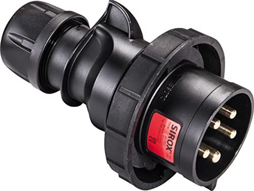SIROX® CEE-Stecker IP 67, 5-polig, 400 V, 6 h, schwarz Stromstärke 32 A, vernickelte Kontakte nein, Pilotkontakt nein von Sirox
