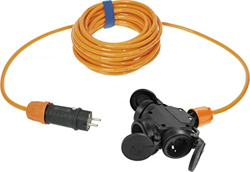 SIROX® Verlängerung H07BQ-F mit 3-fach Kupplung und Federklappdeckel Leitungsfarbe orange, Querschnitt 3 x 1,5 mm², Länge 10 m von Sirox
