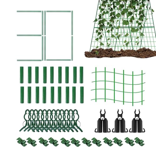 Gurkenschleuder für erhöhtes Bett, Gurkenklettersschlallen, A-Frame Trellis Metal Climbing Plant Arch Support, Gartenunterstützungsrahmen Stand mit Schnallen für Tomatengurkenblumen Gurkenschleuder für erhöhtes Bett, Gurkenklettersschlallen, A-Frame Trellis Metal Climbing Plant Arch Support, Gartenunterstützungsrahmen Stand mit Schnallen für Tomatengurkenblumen von Sirseon