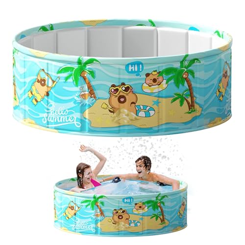 Klappbarer Pool Für Kinder - Tragbarer Faltbarer Pool mit abriebfester Beschichtung,PVC Tragbares Schwimmbecken Platzsparend Für Garten Erwachsene Kinder Wasserspaß von Sirseon