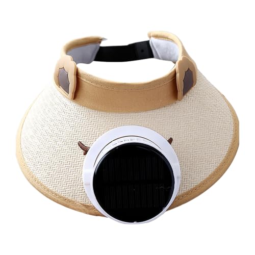 Sirseon Solare Ventilator Outdoor,Breitkrempiger Solar Ventilator | Kühlendes Visier Tragbare 3-Stufen Einstellung Für Garten Wandern Angeln Camping Radfahren Yoga Urlaub Pool von Sirseon