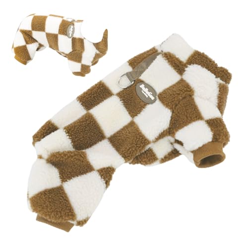 Sirseon Winter-Hundekleidung | Plüschpullover-Jackenmantel mit Zuglasche | Winddichter Hunde-Wintermantel, Hundekleidung, gemütliche Hunde-Schneejacke, Weste für kleine, mittelgroße und große Hunde von Sirseon