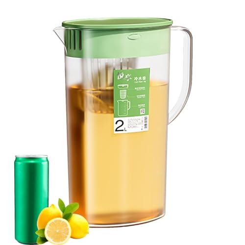 Sirseon mit Teesieb,Wassermit Teesieb - 2L Eisteemit Deckel und Teesieb - Getränkeserviergeschirr, Kaltwasser, Getränkespender für Eistee, Fruchtwasser und Saft von Sirseon