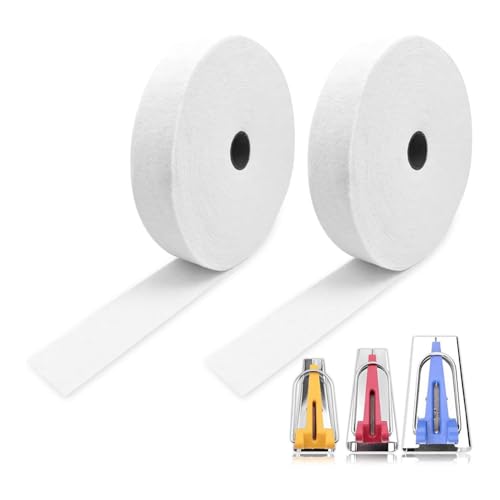 Sirxlevcy 1 Rolle Wattestreifen, 2 1/4, Insgesamt 76 Yards, Baumwollmischvlies-Watte mit 3 Stoffschlauch-Machern für JellyRoll-Teppiche von Sirxlevcy
