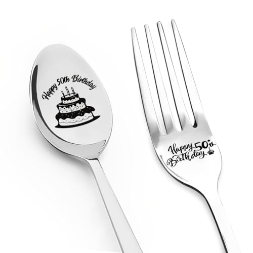 Happy 50th Birthday Gifts for Best Friend 50 Year Old Gifts for Husband Wife Presents for 50 Year Old Brother Sister Fork and Spoon Set for Mum Dad Christmas Gifts for Daughter Son Happy 50th Birthday Gifts for Best Friend 50 Year Old Gifts for Husband Wife Presents for 50 Year Old Brother Sister Fork and Spoon Set for Mum Dad Christmas Gifts for Daughter Son von Sisadodo