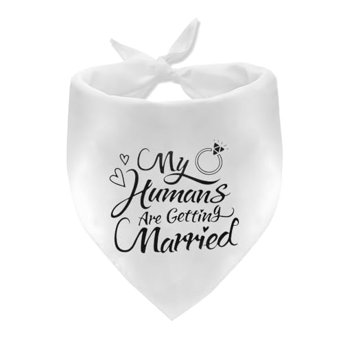Sisadodo Verlobungsgeschenk für Damen und Herren, Haustierbesitzer, Hundehalstuch, als Hochzeitsgeschenk, mit Aufschrift "My Humans are Getting Married", Hochzeitsfoto-Requisiten, Halstücher für Hunde von Sisadodo