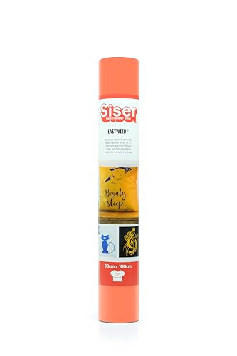 SISER® EasyWeed® Fluo Koralle, 30 cm x 1 m, thermotransferfähiges Vinyl zum Personalisieren von Textilien von SISER