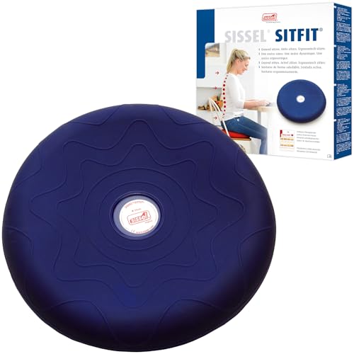 Sissel 22914 SITFIT, Luftgefülltes Balancekissen für aktives Sitzen und Training, blau, Ø 36 cm, 36 x 16 x 6,5 cm von Sissel