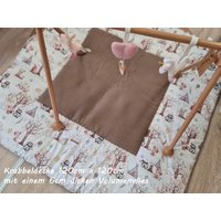 6cm Dicke Krabbeldecke Waldtiere Braun Waffel Dark Taupe von SissisTraumland