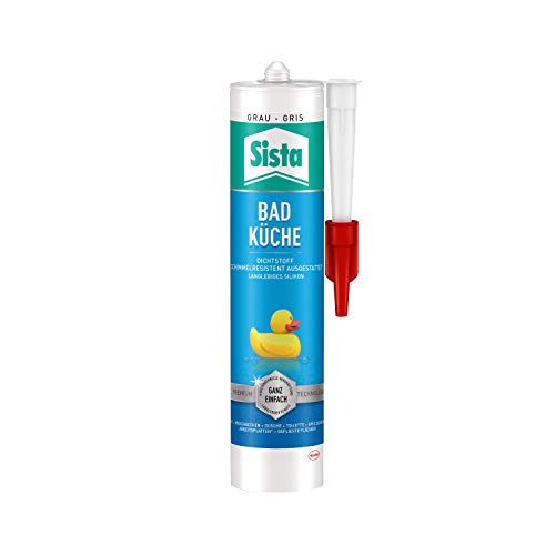 Sista Bad und Küche Silikon, schimmelresistentes und wasserfestes Silikon, geeignet für sanitäre Bereiche, Küche oder Badezimmer, Lanlebige Ergebnisse, 1x280ml von Sista