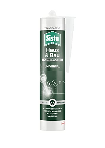 Sista Haus & Bau Universal FlexTec Polymer, Universal-Silikon für Fugen innen & außen, witterungsbeständige Dichtmasse für viele Materialien*, wasserfeste Fugenmasse, 1x280ml Kartusche, transparent von Sista
