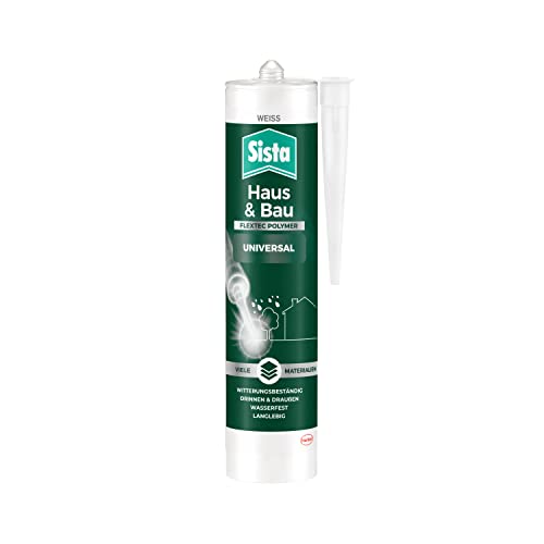 Sista Pattex Haus & Bau Universal FlexTec Polymer, Universal-Silikon für Fugen innen & außen, witterungsbeständige Dichtmasse für viele Materialien*, wasserfeste Fugenmasse, 1x280ml, weiß von Sista